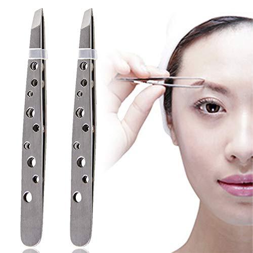 Haoweida Stainless Steel Slant Tip Tweezer - The Best Professional Precision Eyebrow Tweezers,Surgical Grade Stainless Steel for Professional Eyebrow Shaping and Facial Hair Removal 1PC