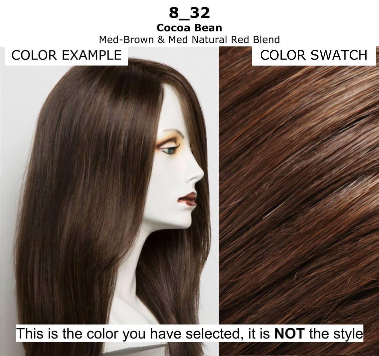 Jon Renau Maxwigs Alessandra Wig Color 8/32 Cocoa bean - Jon Renau Wigs 13.75\" Long Layered Sheer Smartlace Monofilament Top Synthetic Modern Choppy Layers Womens Hair