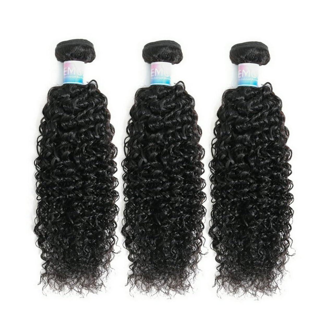 EMOL 4 Bundles 8 10 10 12 Inch Kinky Curly Human Hair Weave