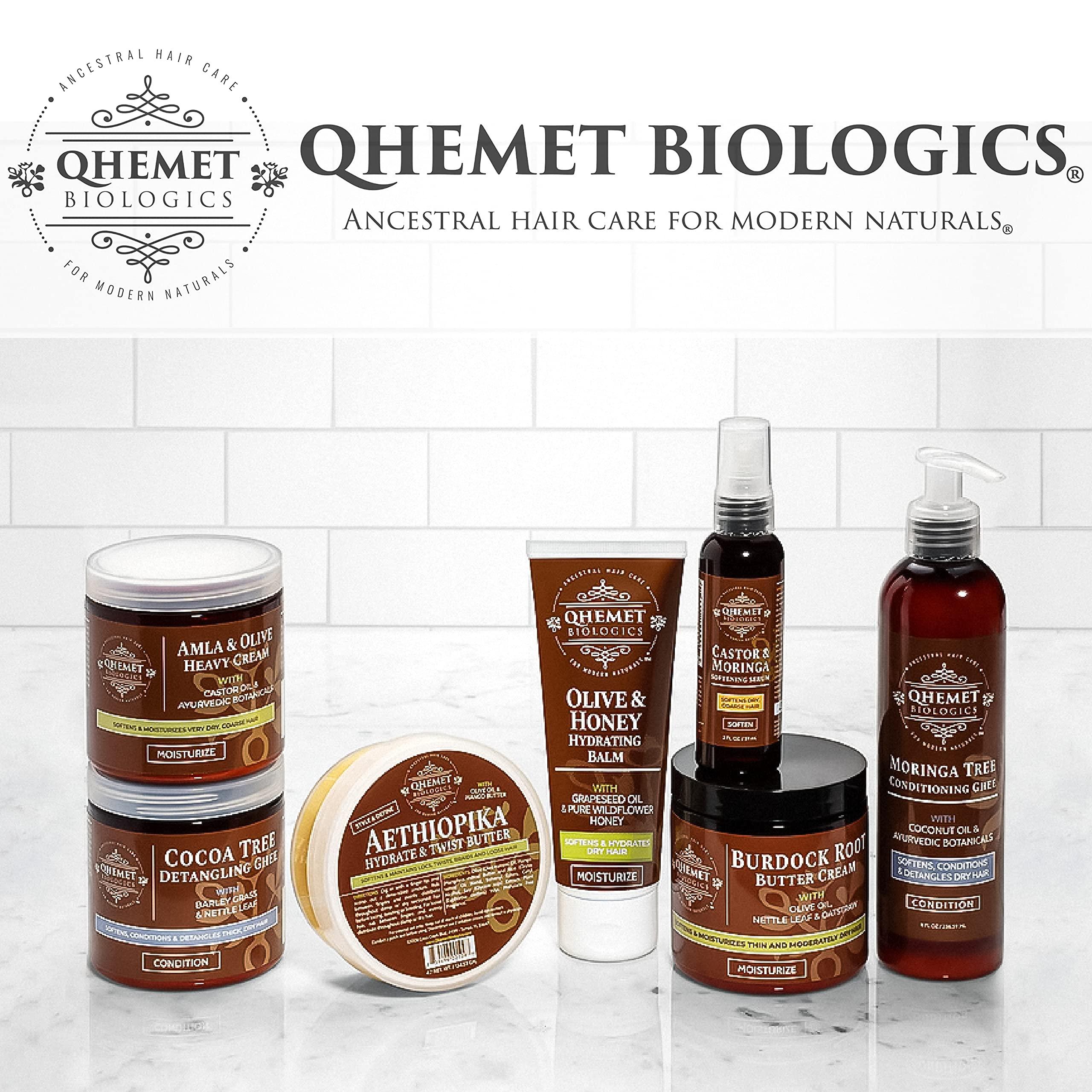 Qhemet Biologics Qhemet Biologics Castor & Amla Nourishing Pomade - Vegan Pomade and Scalp Conditioner with Castor Oil and Amla - Adds Softness, Pliability & Sheen to Locs, Cornrows, Twists & Loose Hair (4 oz)