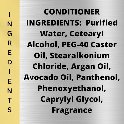 Black Canyon Home and Body Black Canyon Frankincense & Golden Myrrh Scented Argan Oil Shampoo Conditioner and Hair Detangler Set, 16 Oz