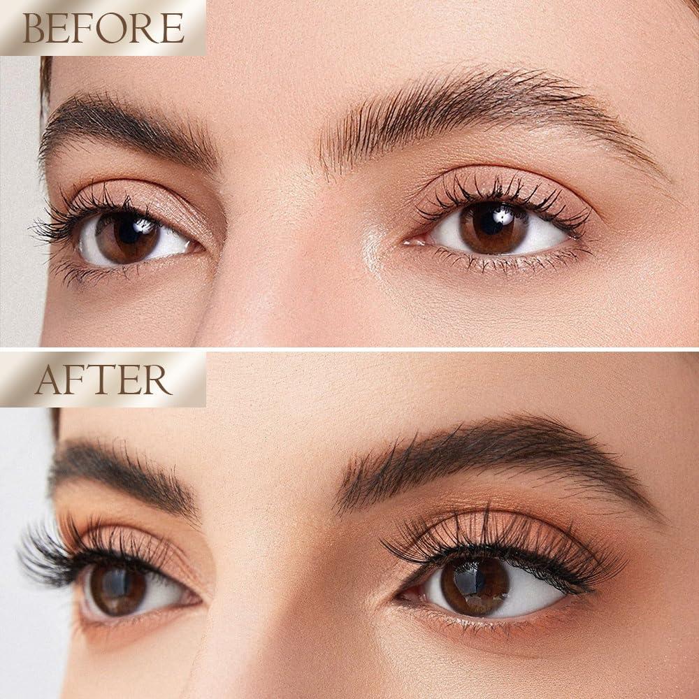 ROWPOZ 2024 New 2-in-1 Eyebrow Pencil with Gel, Dual-Ended 3D Microblading Magic Eyebrow Pen with 4 Tip & Eyebrow Brush, Waterproof Eyebrow Pencil Makeup Long-Lasting Eyebrow Pen for Women (Black)