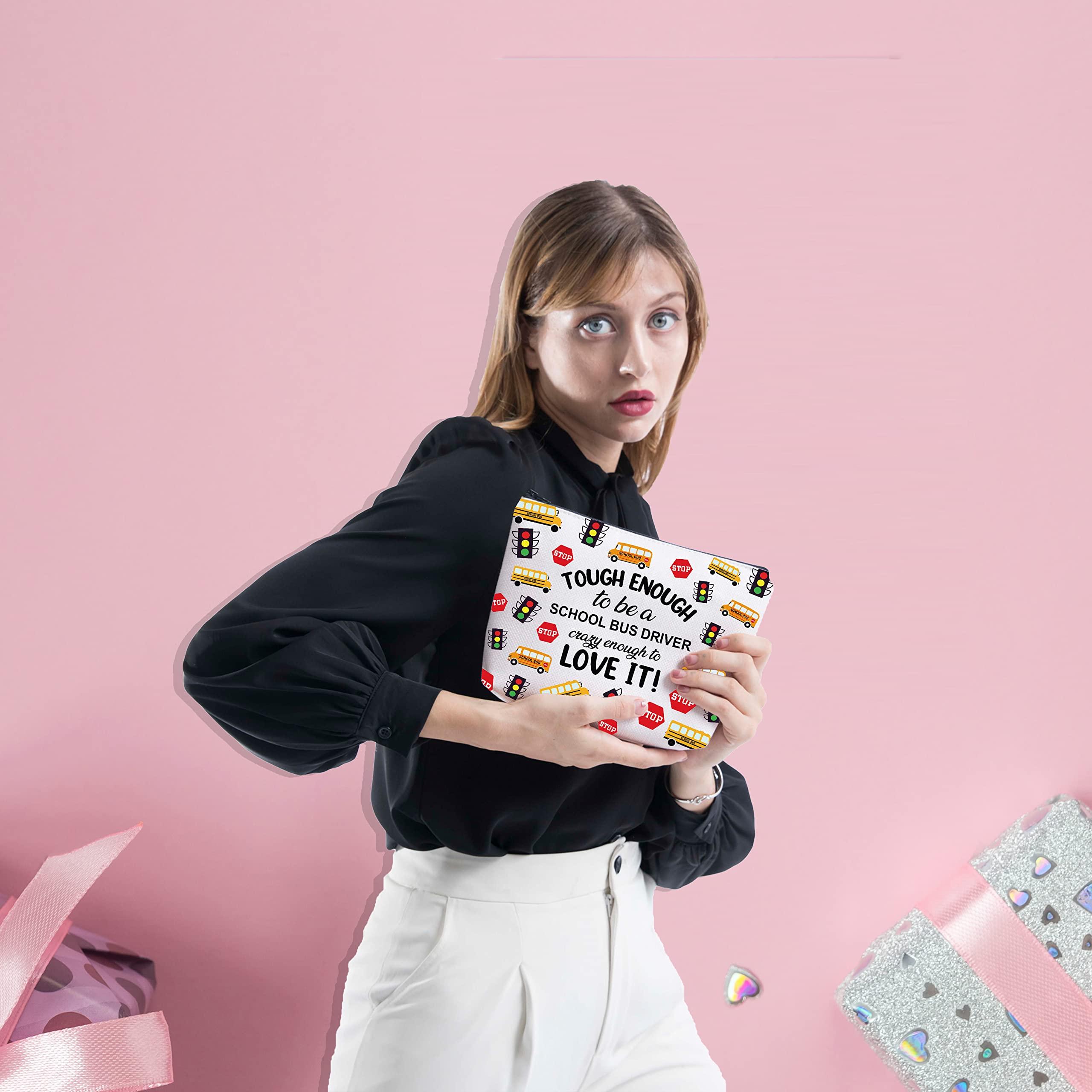 FOTAP FOTAP Bus Driver Gift Bus Driver Makeup Bag Bus Driver Appreciation Cosmetic Bag Transportation Gift Back to Sc-h-o-ol Gift (TOUGH DRIVER)