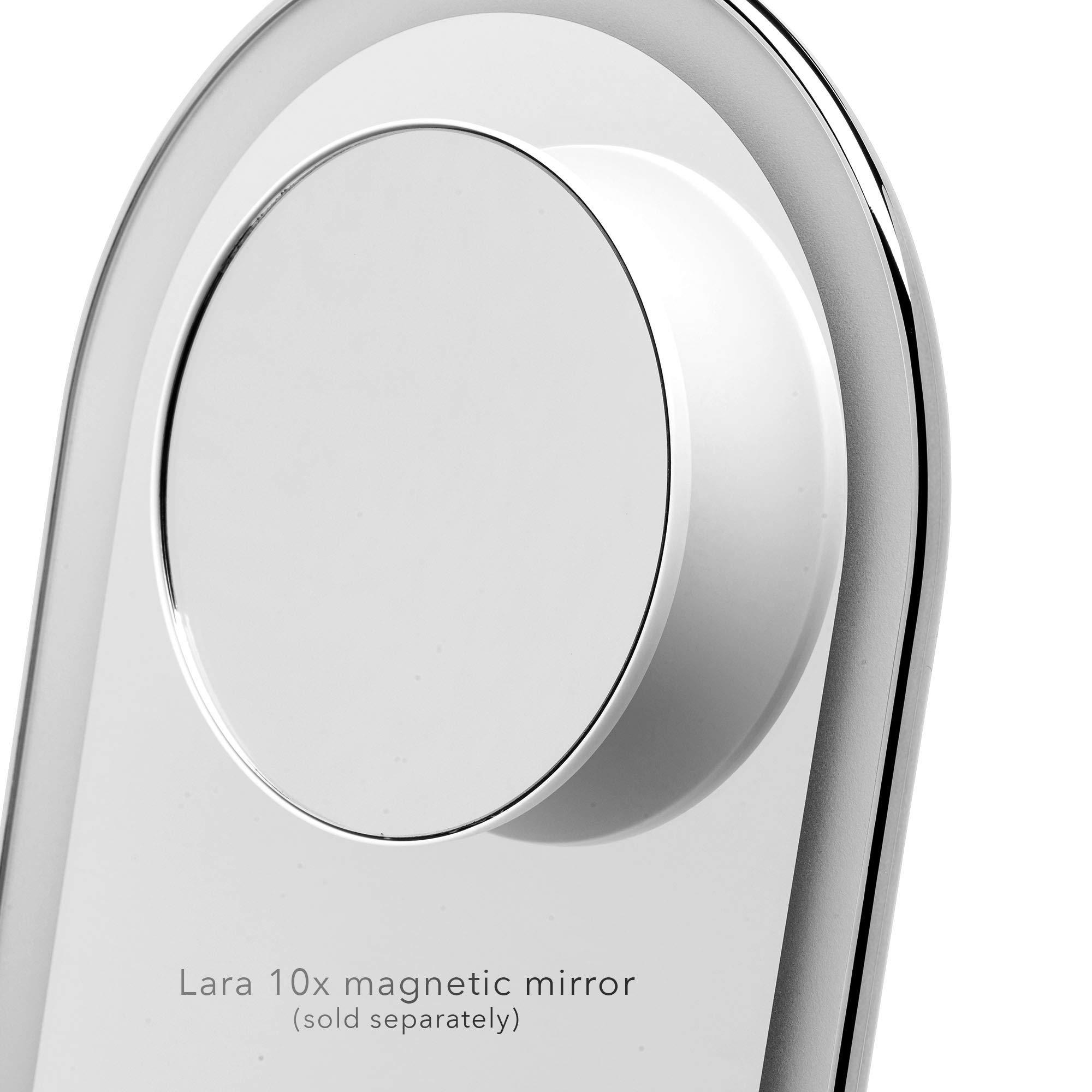 Fancii Fancii Vera LED Lighted Vanity Makeup Mirror, Rechargeable - Cordless Illuminated Cosmetic Mirror with 3 Dimmable Light Settings, Dual Magnification (Chrome)