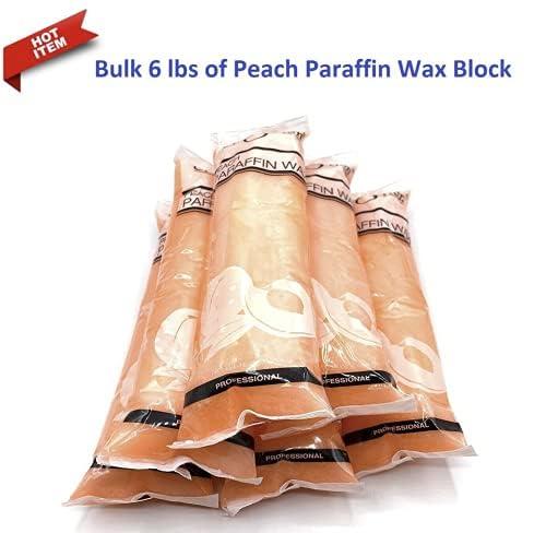 Cre8tion Paraffin Wax Refills by Creation: 6 lbs Peach Scented Paraffin Wax Beads Blocks for Paraffin Bath, Paraffin Wax Machine Refills for Hand Feet Dry Skin, Relieve Stiff Muscles Pain Deep Hydration