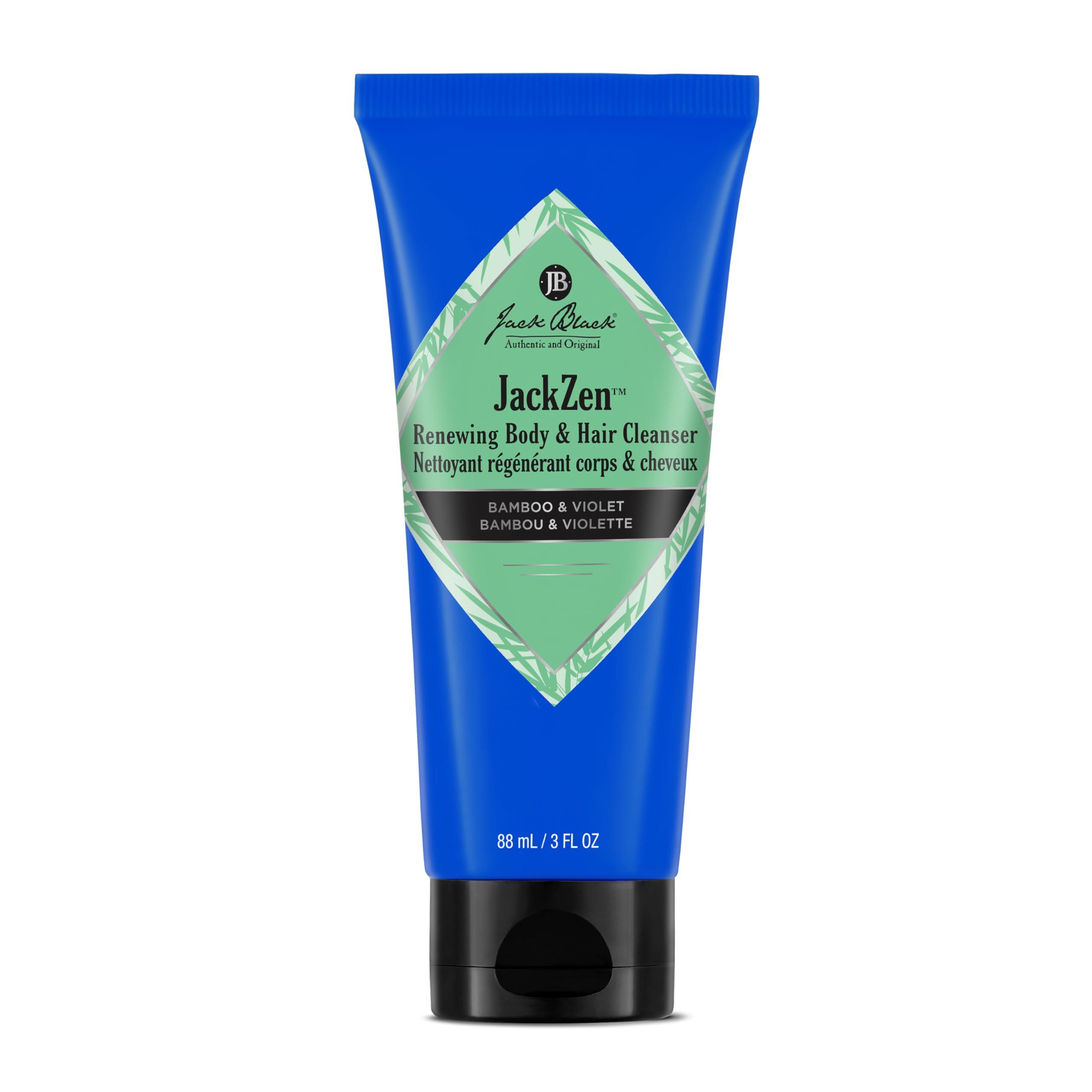 Jack Black Jack Black JackZen Renewing Body & Hair Cleanser, 3 Fl Oz Bamboo & Violet Mens Body Wash, Mens Shampoo, Skin Care, Hair Care, Dual-Purpose Body Wash Men, SulfateFree