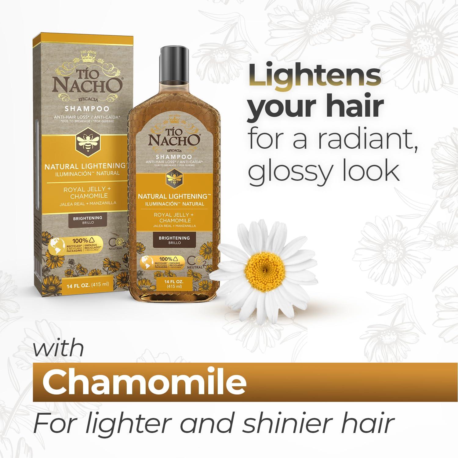 Tio Nacho Tio Nacho Shampoo & Conditioner Set - Natural Lightening Shampoo with Royal Jelly & Chamomile + Purifying Conditioner with Botanical Stem Cells, Enhances Volume & Shine, 14 oz Each