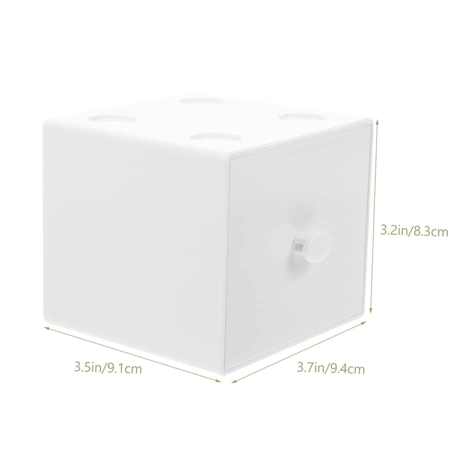 Hoement Hoement 2pcs Storage Box Holder Canisters Organiser Compartments Skincare Baskets Makeup Organizers and Storage Office Organization Make up Brushes Holder Cabinet Hat Pot Chrome White