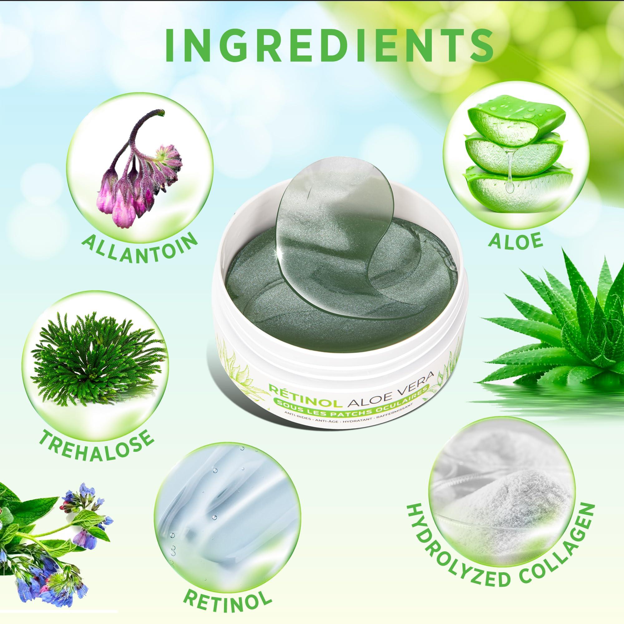 VELAMO ADVANCED VELAMO ADVANCED Under Eye Patches: Aloe Vera Under Eye Mask for Dark Circles - Retinol Eye Patches for Wrinkles and Puffiness - Under Eye Bags Dark Circles Treatment for Women and Men 60 Pcs