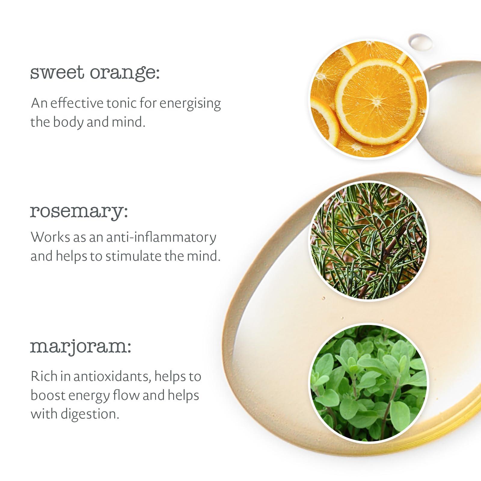 Elemental Herbology Elemental Herbology Zest Bath & Body Oil, 4.9 fl. oz- Marjoram, Sweet Orange, Rosemary Essential Oils Blend for a Revitalizing Bath - Cruelty Free