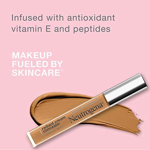 Neutrogena Neutrogena Healthy Skin Radiant Brightening Cream Concealer with Peptides & Vitamin E Antioxidant, Lightweight Perfecting Concealer Cream, Non-Comedogenic, Hazelnut Medium 01 warm undertones, 0.24 oz