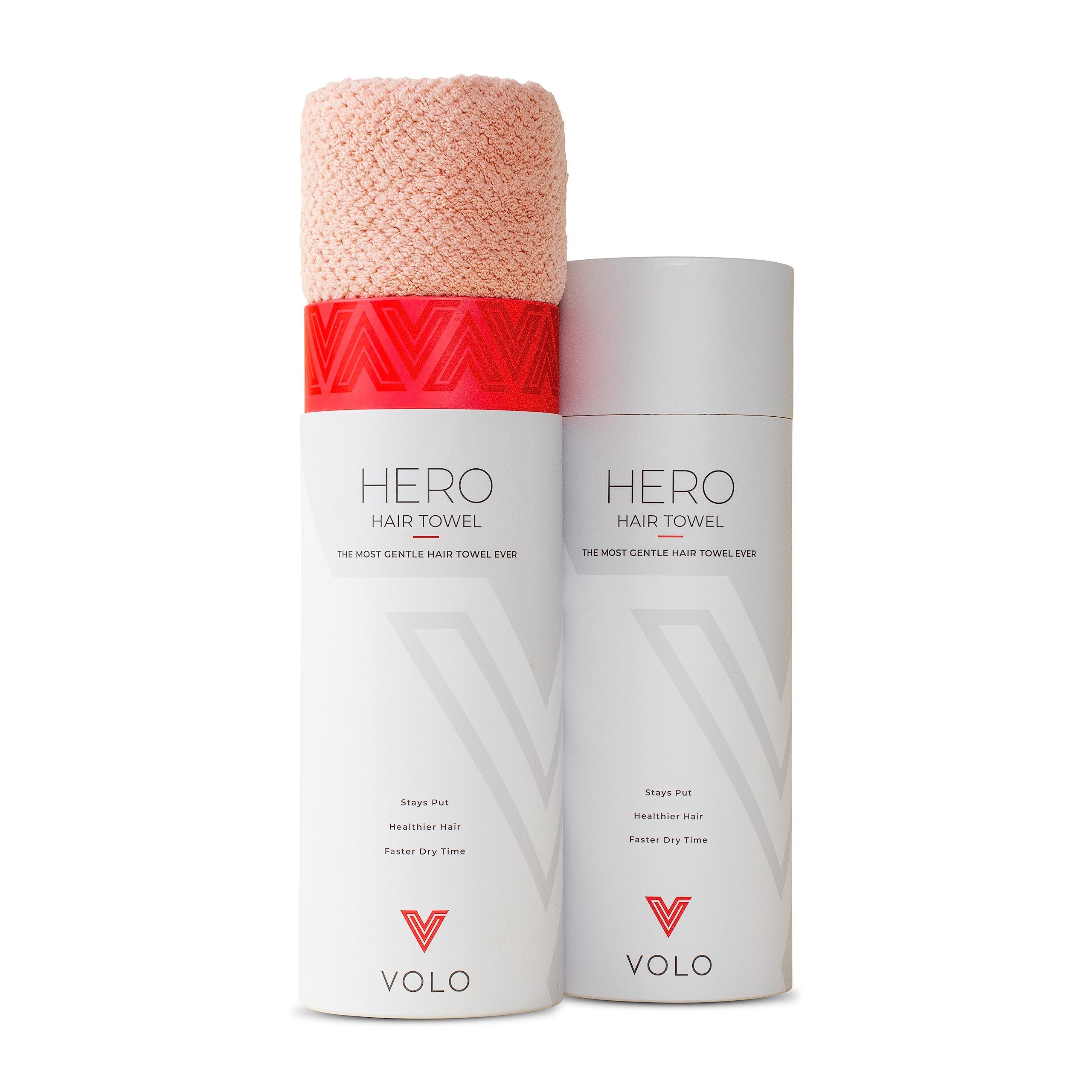 VOLO VOLO Hero Cloud Pink Hair Towel - Ultra Soft, Quick Drying, Anti Frizz & Breakage, 30% More Fabric, Snug Strap