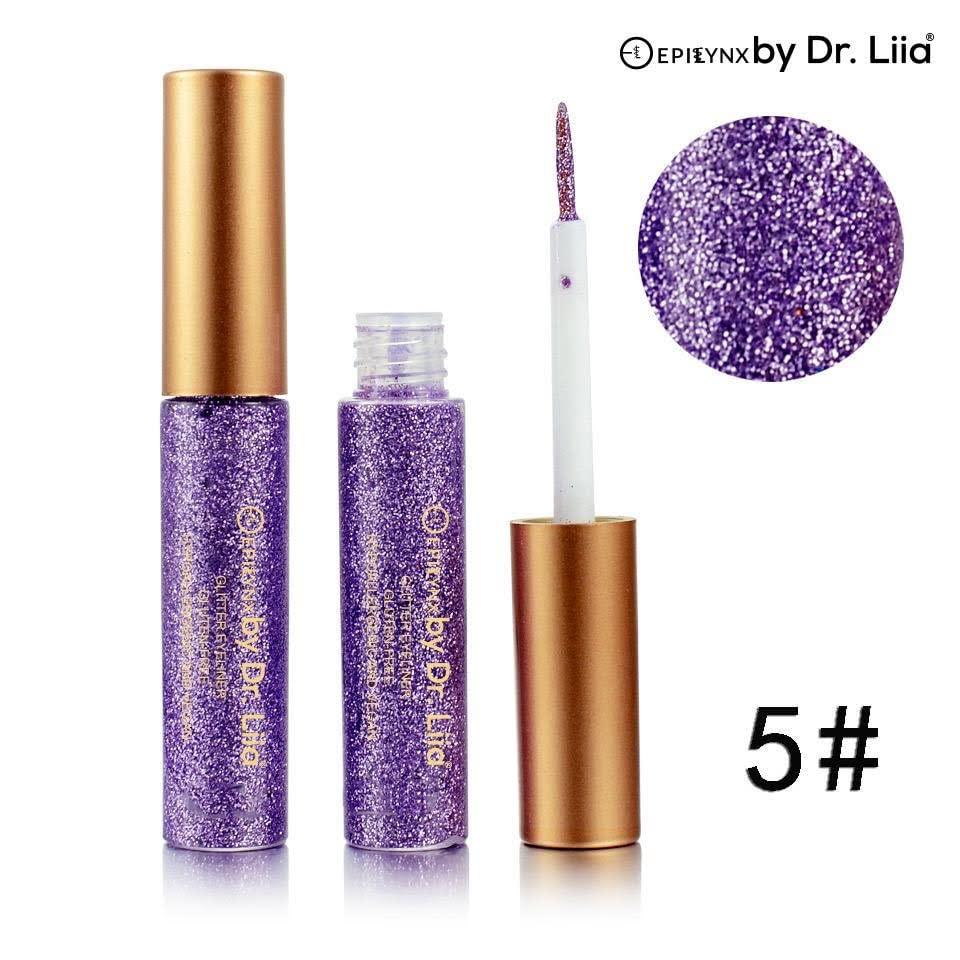 EPILYNX EPILYNX by Dr. Liia Hypoallergenic Eyeliner, Glitter Liquid Eyeliner I Gluten Free and Vegan for Sensitive Skin (5: Purple)