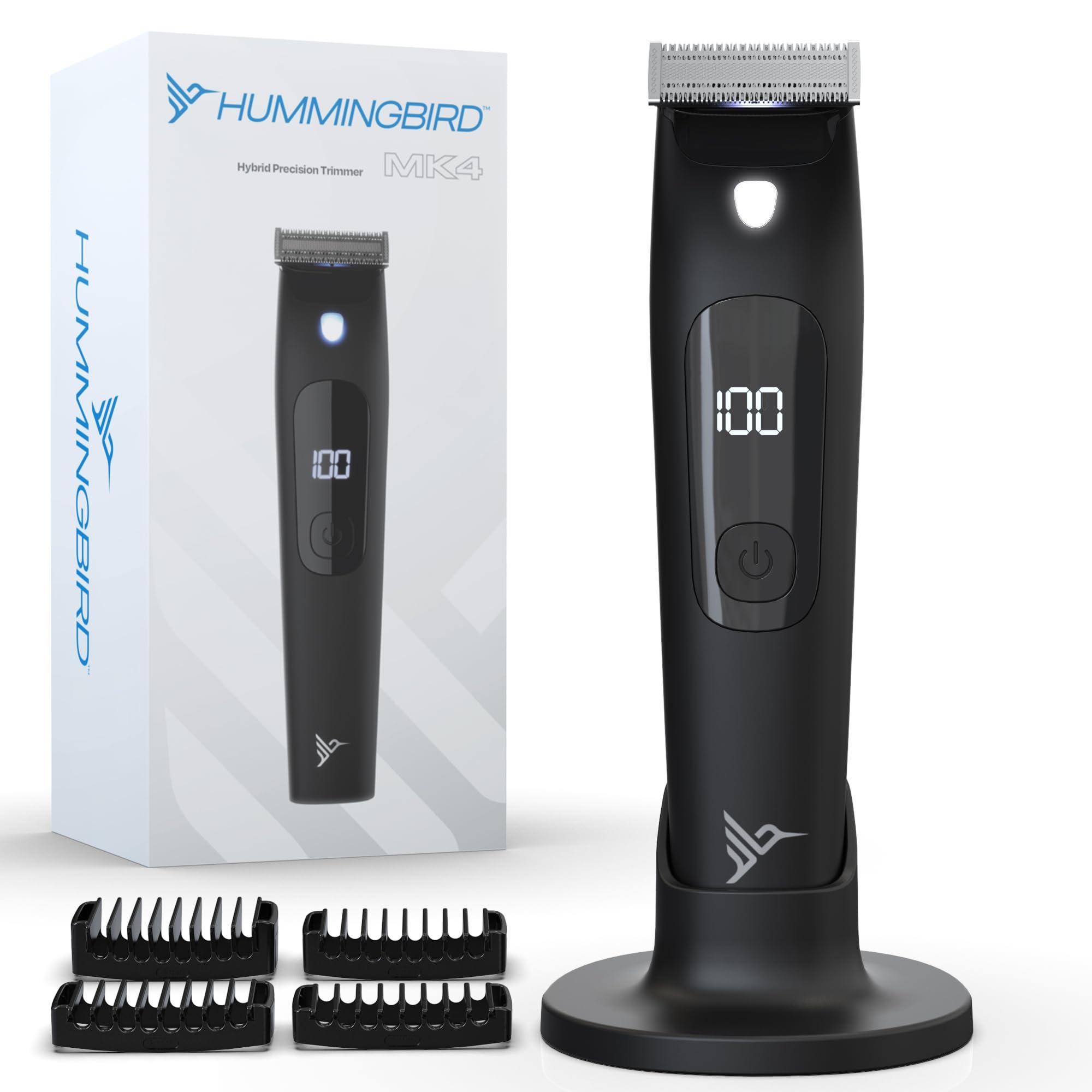 HUMMINGBIRD HUMMINGBIRD MK4 Electric Body Hair Trimmer for Men Body Groomer Kit for Privates, Waterproof Shaver for Hard to Reach Areas, USB-C Rechargeable, LED Display & Storage Base