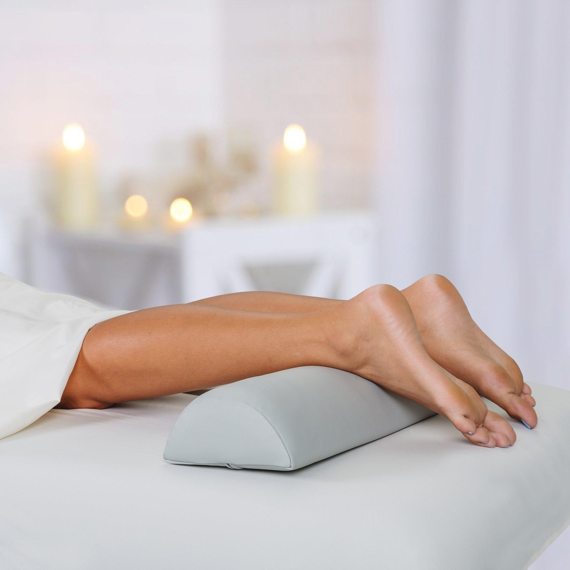 EarthLite EARTHLITE Massage Bolster Pillow Half Round Durable, Easy to clean 100% PU Upholstery incl. Strap Handle/Professional Quality CFC-FREE/Back Pain Relief, Mystic Blue