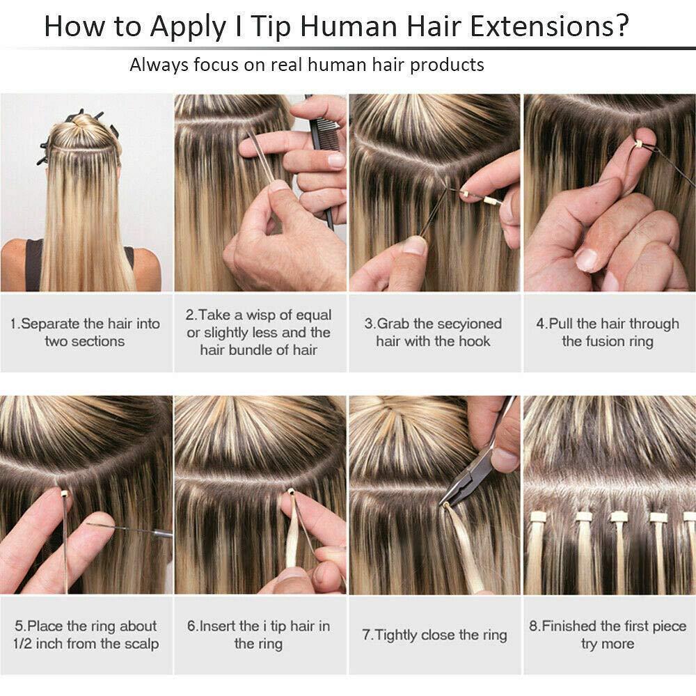 Drasawee Drasawee Pre Bonded I Tip Hair Extensions Human Hair Body Wavy Stick Tip Human Hair Extension Real Human Hair for Women 15'' 100g 613# Bleach Blonde