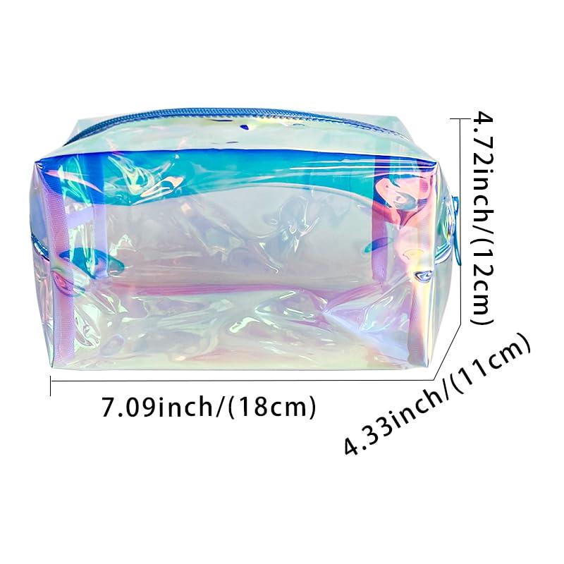 ONEART ONEART Holographic Iridescent Cosmetic Bag,Portable Waterproof Cosmetic Makeup Pouch with Zipper, Toiletry Bag for Women,Laser Cosmetic Bags for Travel