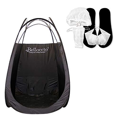 Belloccio Belloccio Master T95 High Performance Sunless Turbine Spray Tanning System; 4 Solution Variety Pack with Opulence & 8, 10, 12% DHA Simple Tan, Tent, Accessories & User Guide Video Link