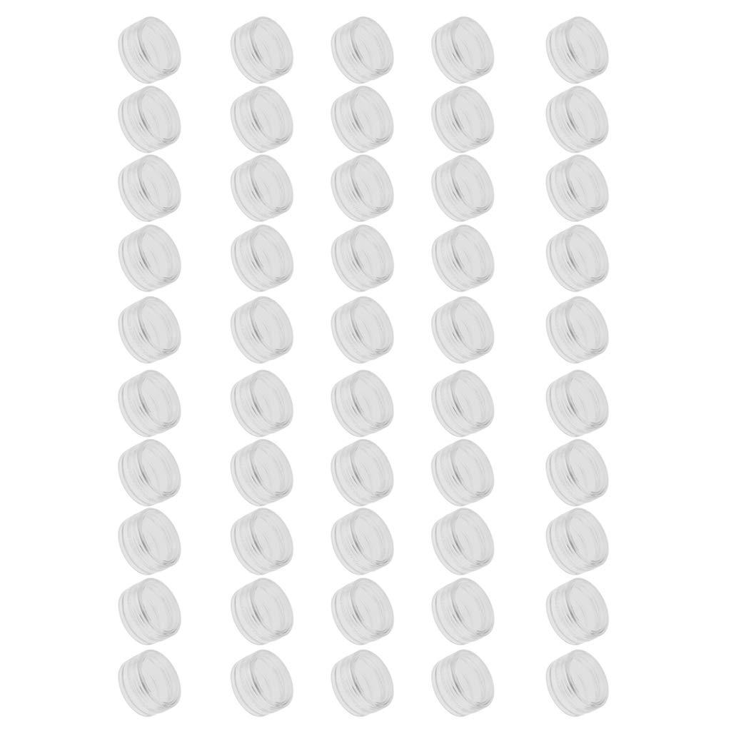 Baoblaze Baoblaze 2/3/5 Gram Jars, 50 pcs, Clear Cosmetic Sample Containers, Round Plastic Pot Jars with Screw Lid, Mini Bottle for Make Up, Lip Palm, Cream, Lotion, 2g