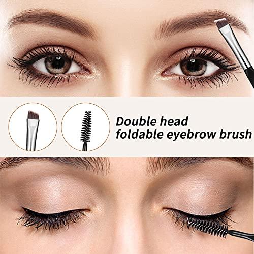 MSQ MSQ Eyebrow Brush and Comb Folding Eyelash Brush Eyelash Separator Eye Brow Comb & Spoolie Brush Professional Mascara Brushes Eye Makeup Tools Set 4PCS