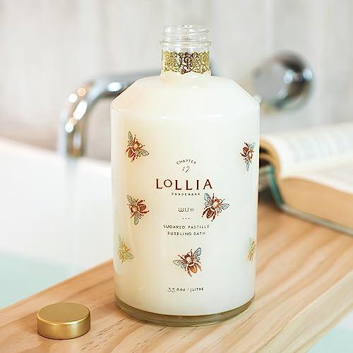 LOLLIA Lollia Wish Bubble Bath, 33.8 fl. oz. Sugared Pastille Scent Gentle & Moisturizing Bubble Bath, Hydrating Ingredients, Scented Bubble Bath for Women