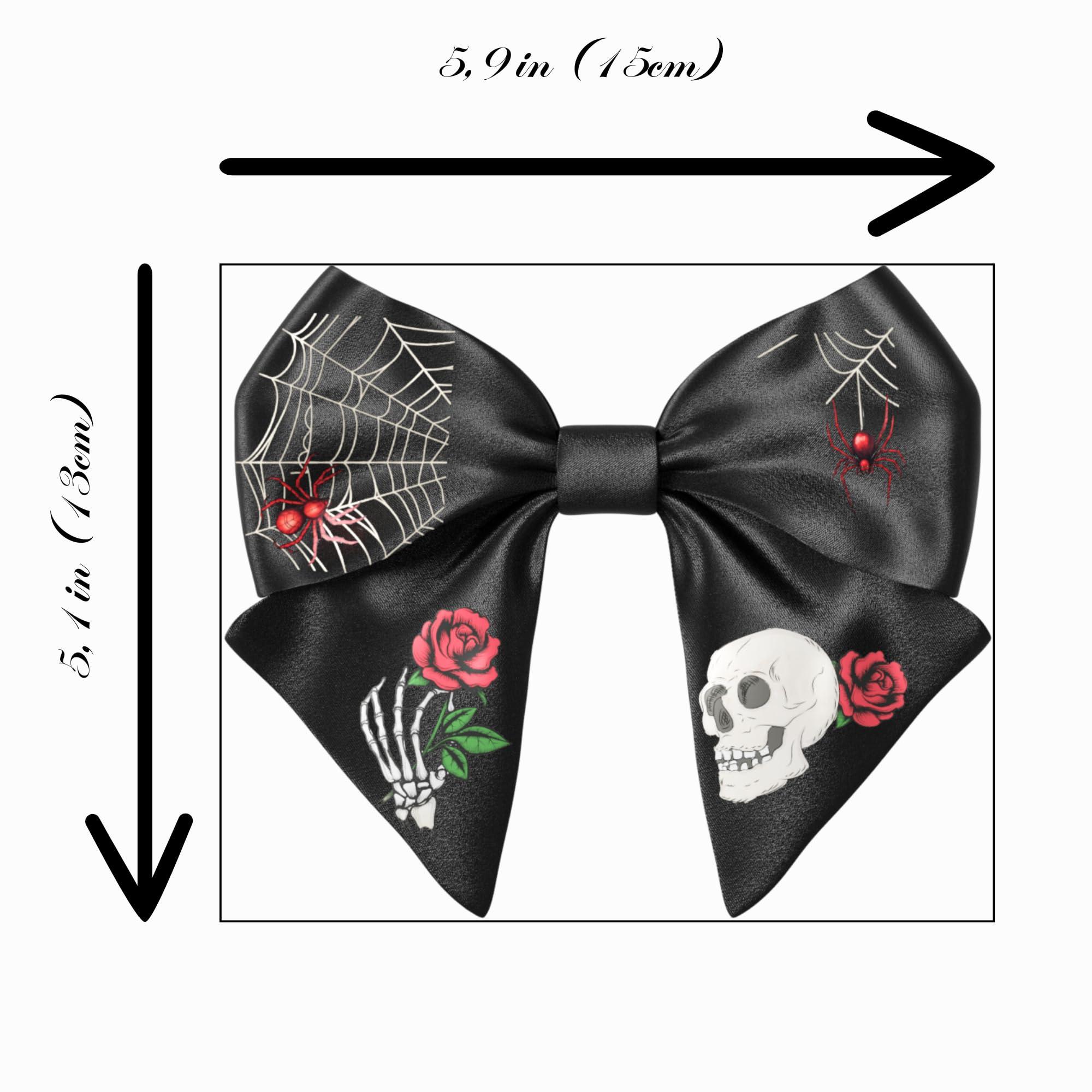 VIADALINNO Black Hair Bow Clip Gothic Emo Alt for Teens Woman Girl Halloween