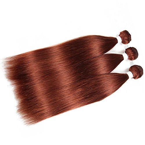Tony beauty hair Tony Beauty Hair Copper Red Virgin Brazilian Human Hair Bundles with Top Closure Silky Straight #33 Dark Auburn Soft Hair Weaves 3 Bundle Deals with Lace Closure Piece 4x4 (14 14 14+14)