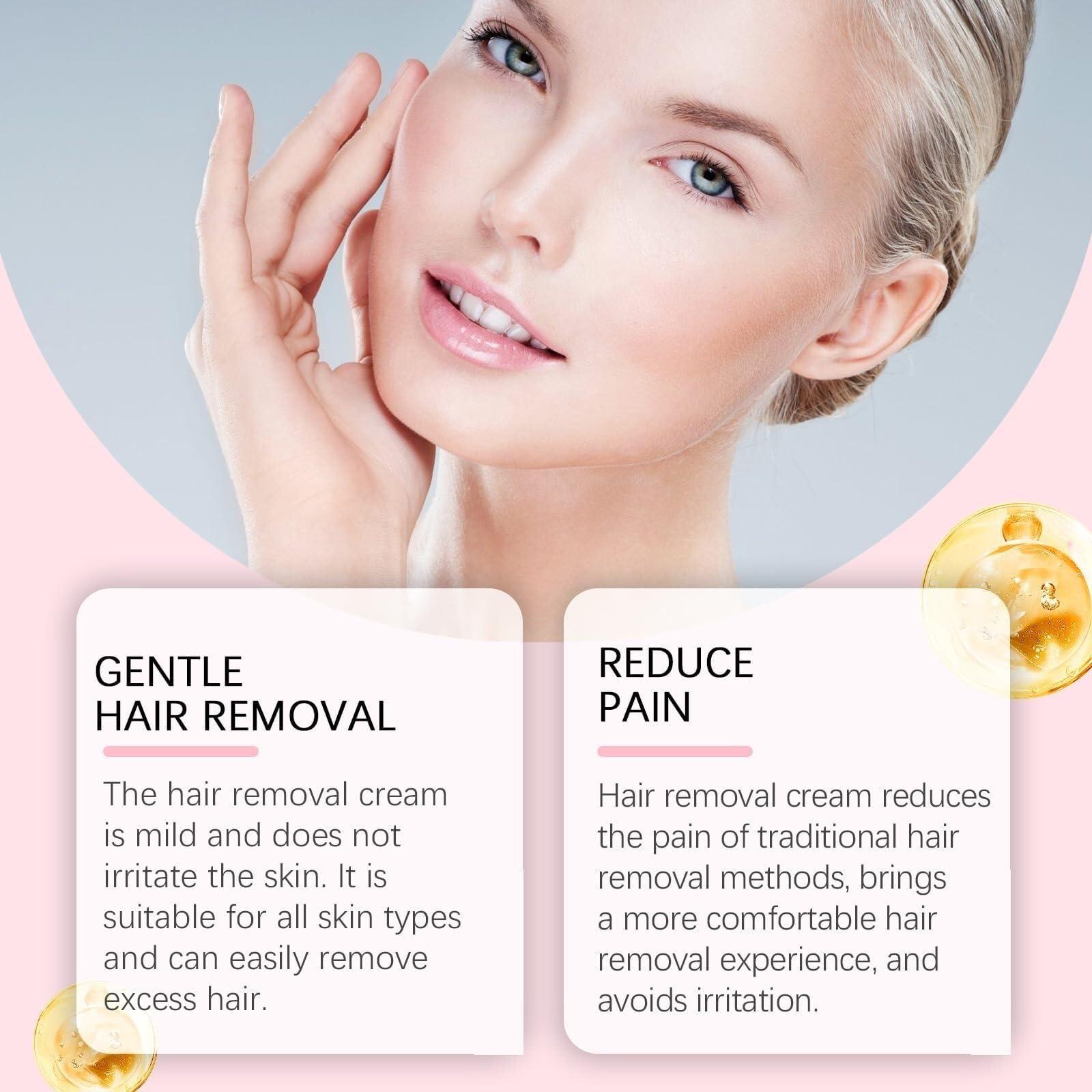 HNFYSMQL Vlyme Beard-Be-Gone Kit, Silklip Hair Removal Kit, Vlyme Beard Be Gone Cream, Liorabeauty Glide & Go Hair Removal Kit, Silklip Facial Hair Removal Cream for Women Men, Lasting Smooth Skin(3SET)