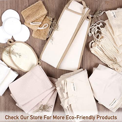 Lumos Living Lumos Living Premium Large Natural Loofah Exfoliating Shower Set, Loofah Exfoliating Back Scrubber and a Loofah Sponge Pad