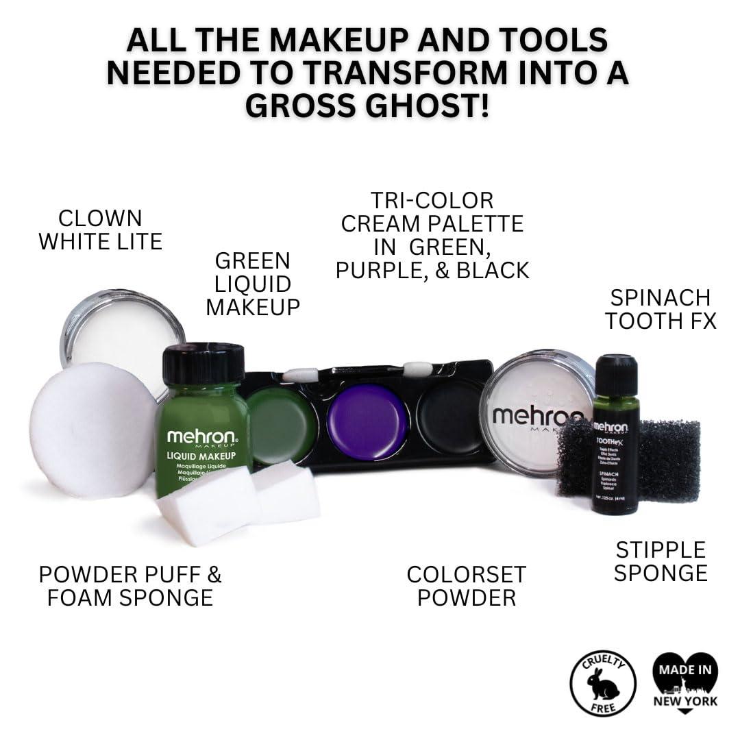 Mehron Mehron Makeup Professional Character Kits| Makeup Kits for Halloween & Cosplay| Made in the USA | Complete Makeup Kit I (Gross Ghost)