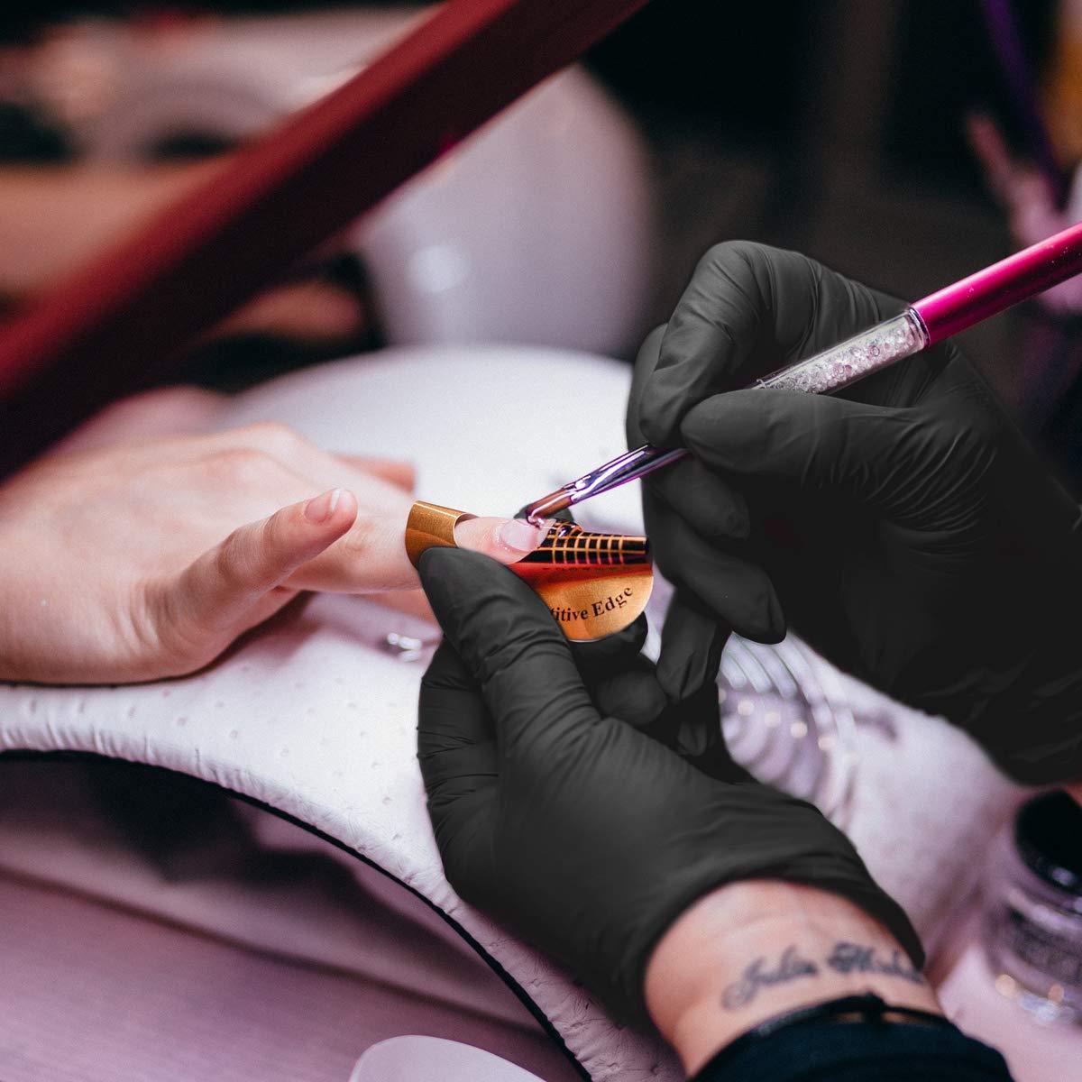 Yebeauty Yebeauty Hair Dye Gloves, Hair Salon Gloves Hair Dyeing Latex Gloves for Hair Colouring Reusable Non-slip Gloves, 4 Pairs, Large (Black)