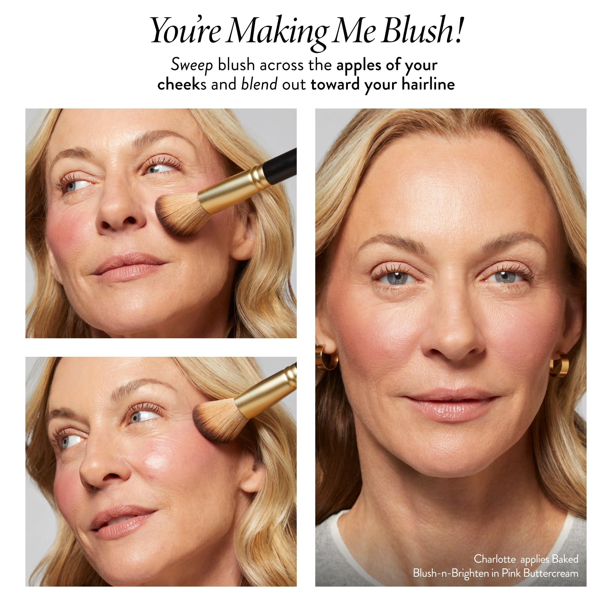 LAURA GELLER NEW YORK LAURA GELLER NEW YORK Baked Blush-n-Brighten Marbleized Blush + Angled Blush Brush (05 Sunswept, 47mm)