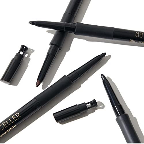 LAURA GELLER NEW YORK LAURA GELLER NEW YORK INKcredible Precise Gel Waterproof Smudge-proof Eyeliner Pencil with Built in Sharpener, Deep Purple + Blackbird (2 PC)