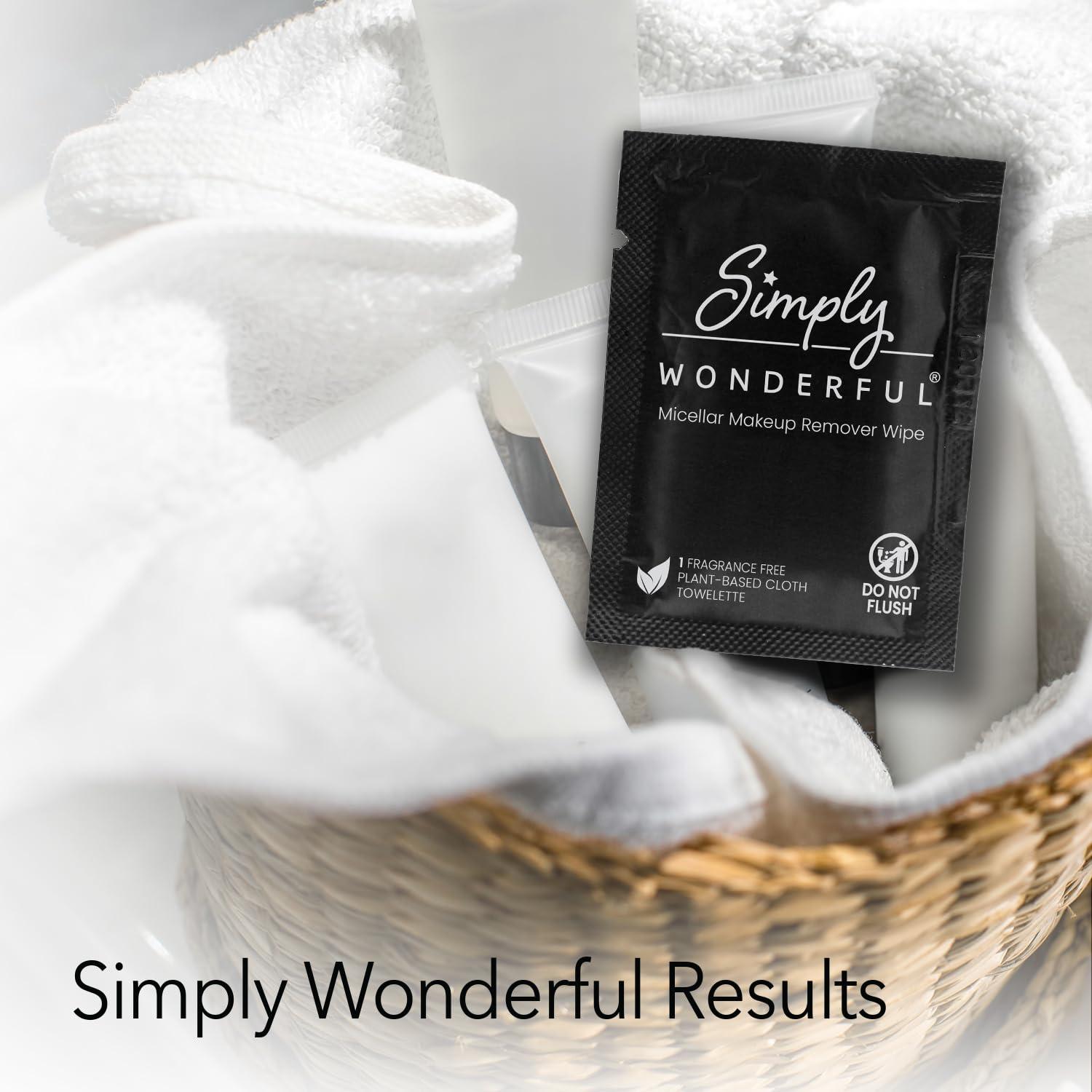 Simply Wonderful Simply Wonderful Makeup Wipes Remover - Micellar Water Makeup Remover Wipes individually Wrapped - Facial Cleansing to Remove Makeup, Mascara, Lipstick, Oil and Dirt, 1000 Bulk Makeup Wipes