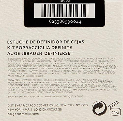 Cargo Cargo Cosmetics - Longwear Powder and Wax Brow Kit,Transfer-Proof, Smudge Proof, Light