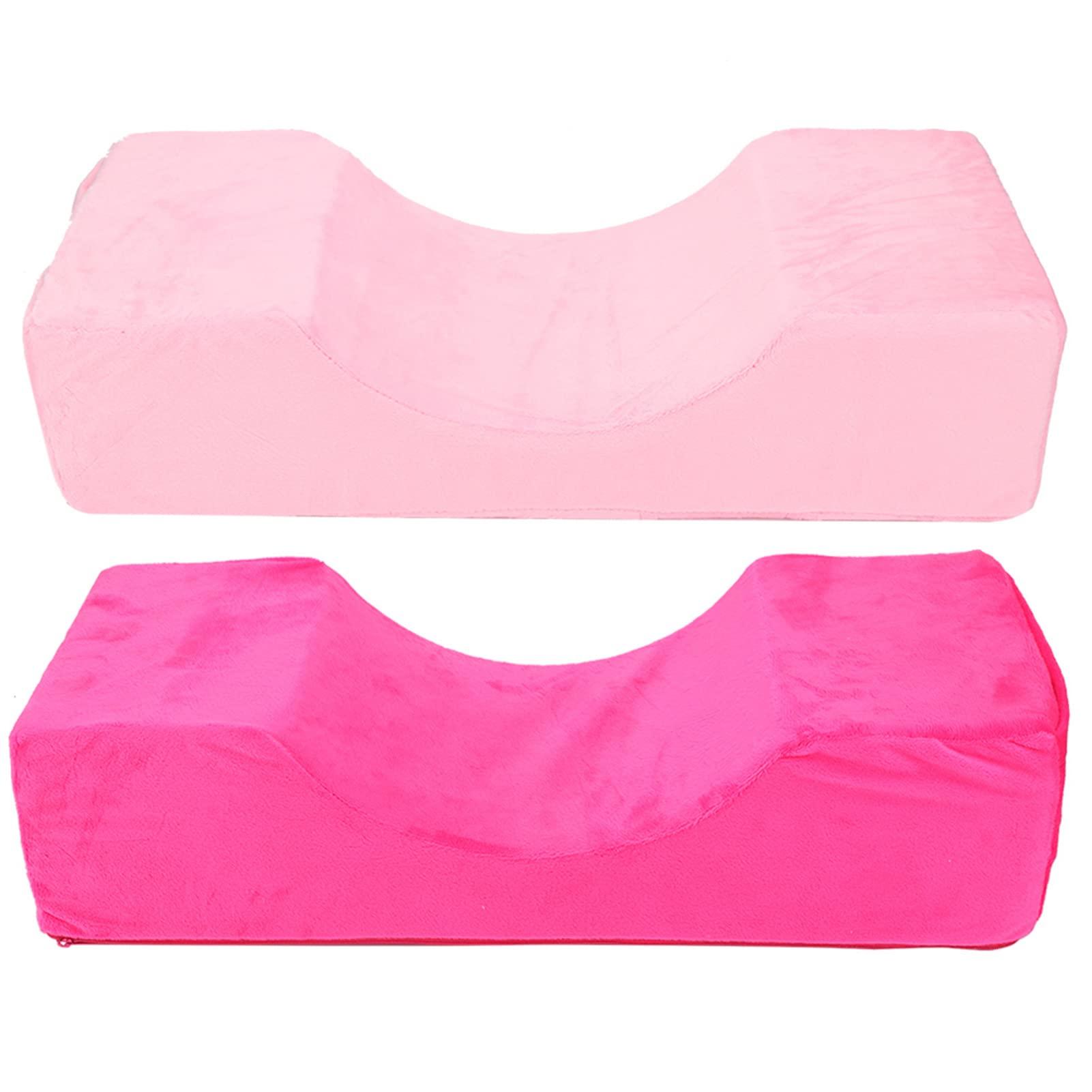 ANKROYU ANKROYU Beauty Salon Eyelash Extension Neck Memory Foam Pillow, Soft Elastic Eyelash Extension Pillow, U Shaped Eyelash Extension Pillow, Lash Pillow for Lash Extensions(Pink)