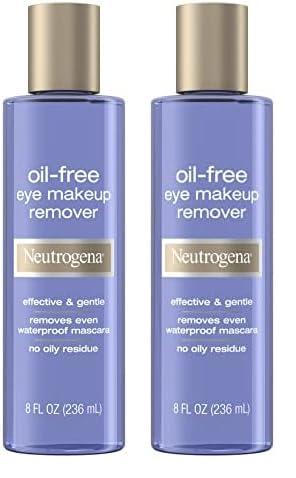 Neutrogena Neutrogena Gentle Oil-Free Eye Makeup Remover & Cleanser for Sensitive Eyes, Non-Greasy Makeup Remover, Removes Waterproof Mascara, Dermatologist & Ophthalmologist Tested, 8.0 fl. oz (Pack of 2)