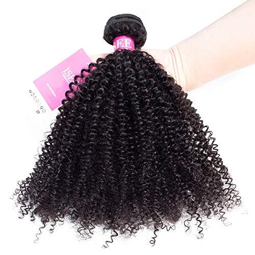 ISEE ISEE Hair 100% Unprocessed Afro Kinky Curly Human Hair Bundles 9A Mongolian Curly Virgin Hair Human Hair Bundles Natural Black Color (10 12 14inches)