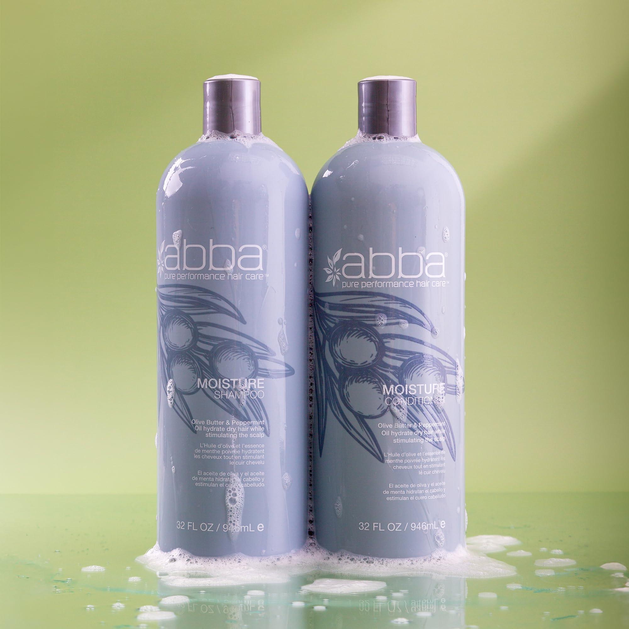 ABBA ABBA - Pure Moisture Shampoo & Conditioner Duo - Olive Butter & Peppermint Oil, 32 fl oz Each