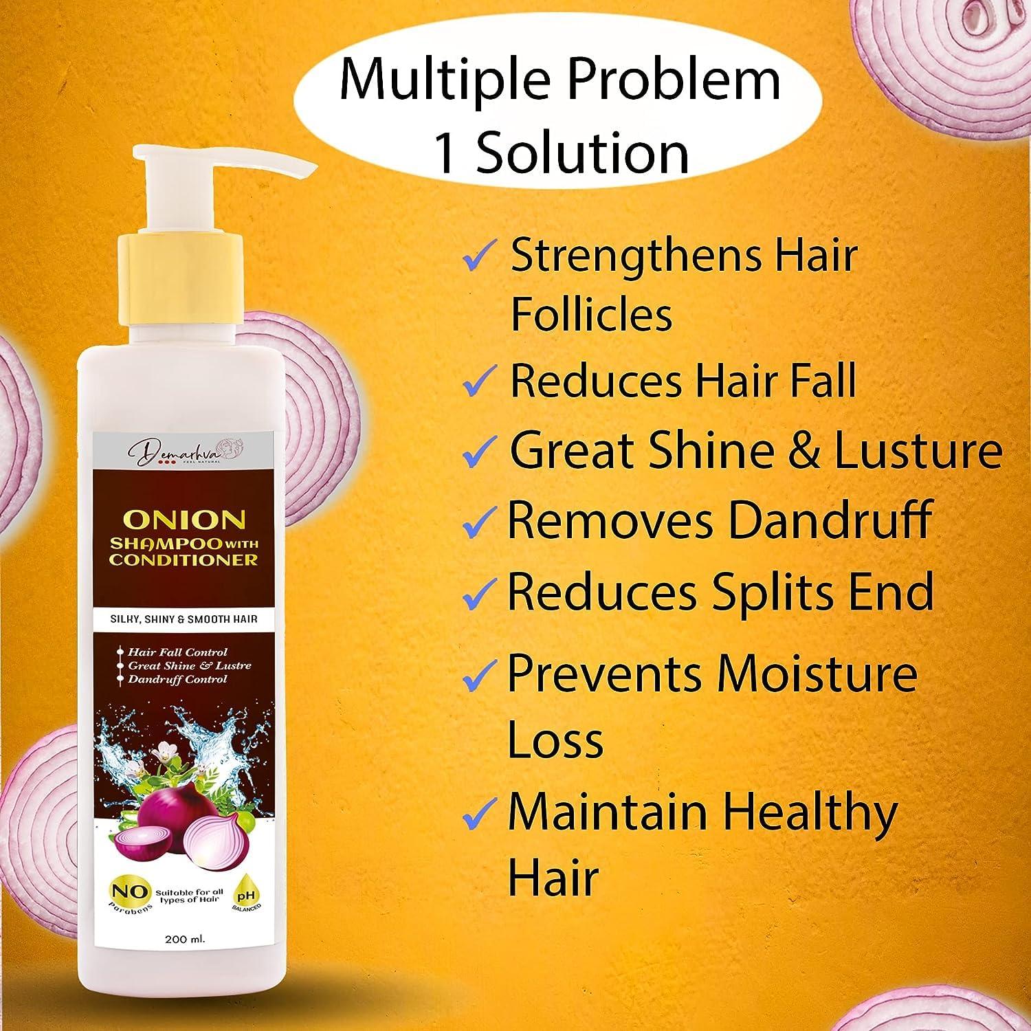 Generic Onion 2 in 1 Shampoo With Conditioner For Hair Growth & Hair Fall| Helps Control Dandruff With Great Shine & Lusture - 200ml