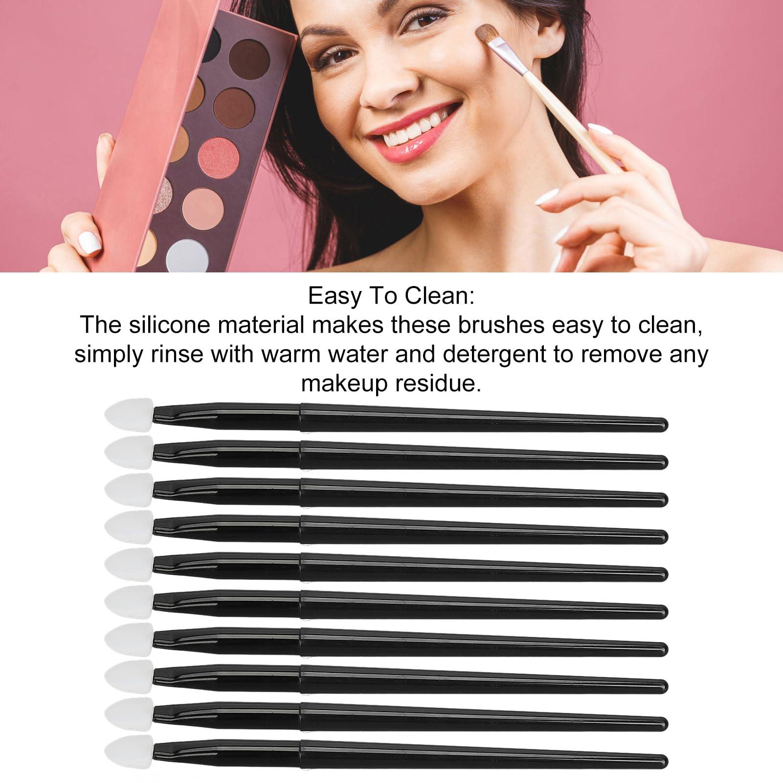 Tyenaza Tyenaza 10pcs Eye Brush, Silicone Eyeshadow Brush Kit Portable Silicone Eye Makeup Applicator for Eyebrow Powder Eyeliners