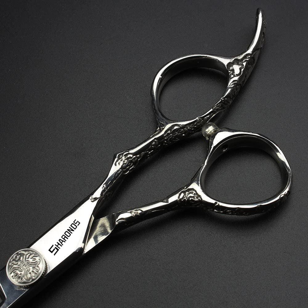 SHARONDS 6/7 Hair cutting Scissors/Hair scissors - Hairdresser Scissors Barber Scissors Razor Sharp Stainless Steel Shear (Silver) (7-inch 2pc)