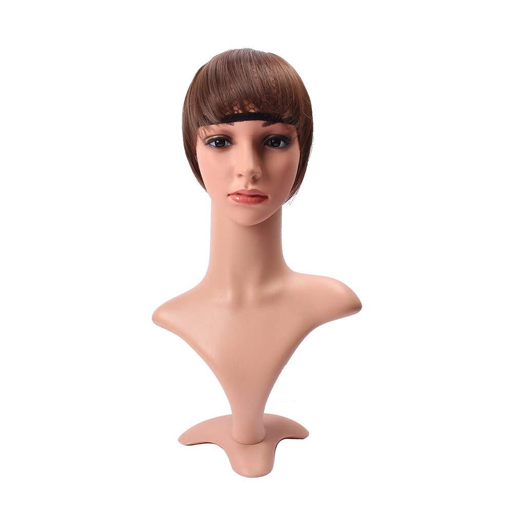 Aonmg Aonmg Clip In On Synthetic Blunt Hair Fake bangs Straight Front Neat Fake bangs Fake Hair Fringes With Fringes Hairpiece #8