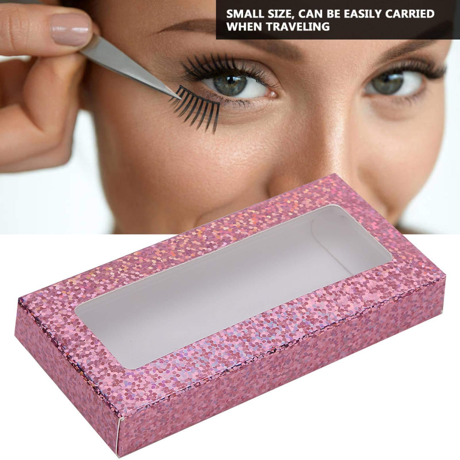 TARSHYRY Empty False Eyelash Organizer, 10Pcs False Eyelashes Storage, Makeup Tool, Grafting Eyelash Box For Cosmetic Display Cases (Lentejuelas Rojas)