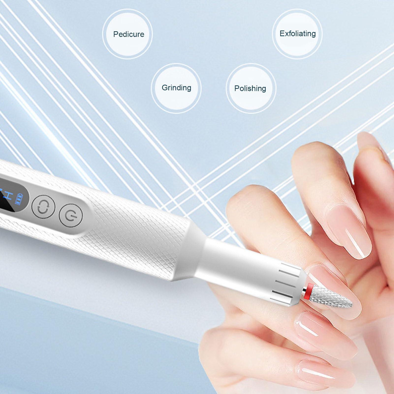 Enlybee Professional Nail Care Drill Set - USB Rechargedable, Portable, 3 - Speed Adjustable for Manicure Pedicure Exfoliation