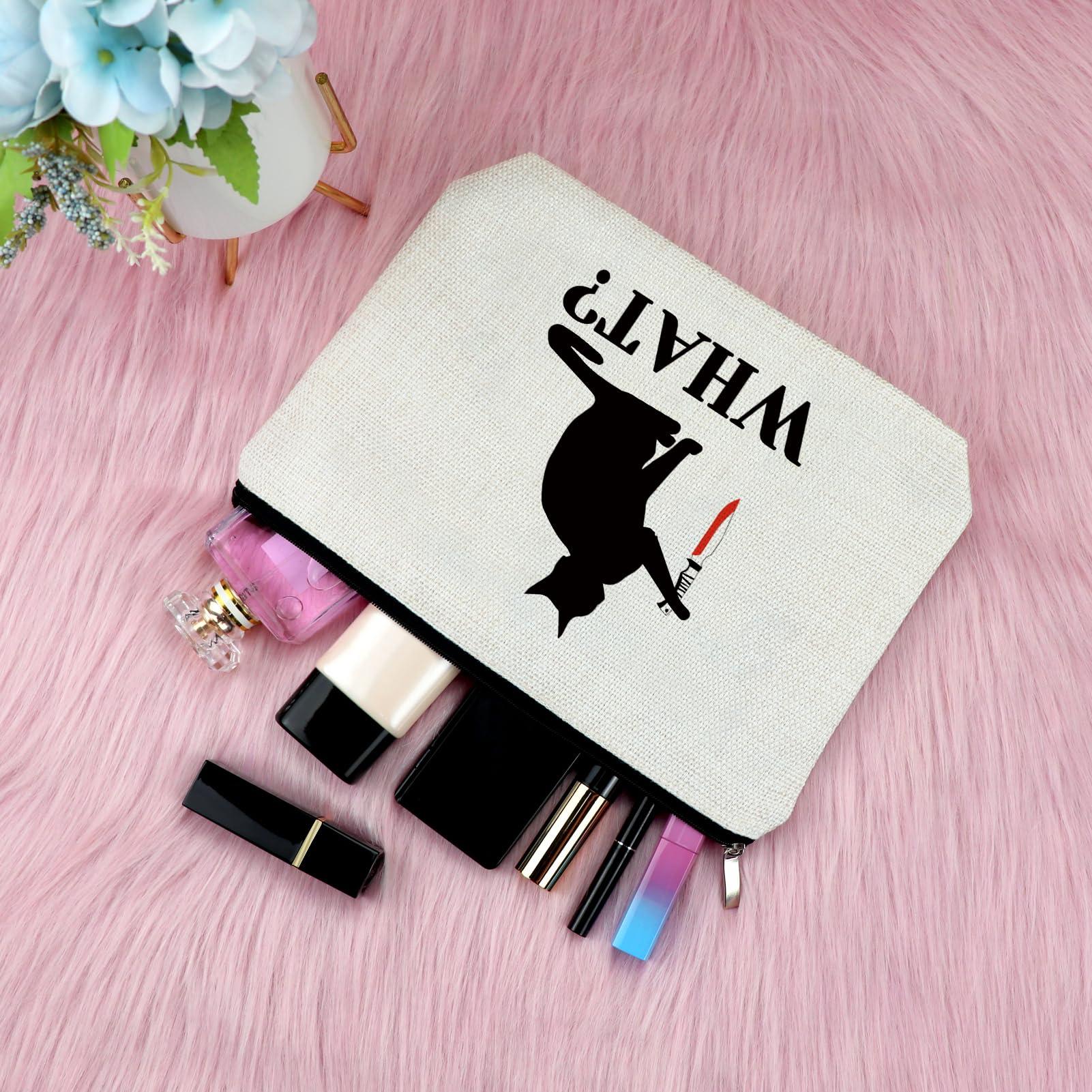 Sfodiary Cat Lover Gift Makeup Bag for Women Cat Owner Gift Ideas Cat Themed Gift for Cat Lovers Cat Kitty Kitten Cosmetic Bag Birthday Gift Christmas Gift for Women Animal Lover Gift Travel Cosmetic Pouch