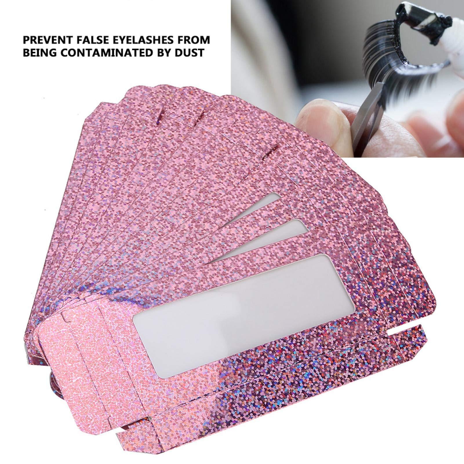 TARSHYRY Empty False Eyelash Organizer, 10Pcs False Eyelashes Storage, Makeup Tool, Grafting Eyelash Box For Cosmetic Display Cases (Lentejuelas Rojas)
