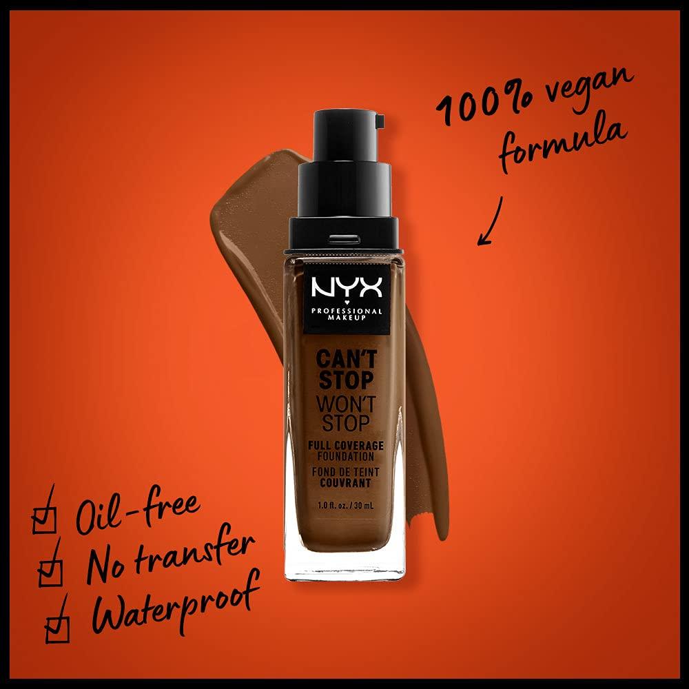 NYX PROFESSIONAL MAKEUP NYX PROFESSIONAL MAKEUP Can't Stop Won't Stop Foundation, 24h Full Coverage Matte Finish - Walnut