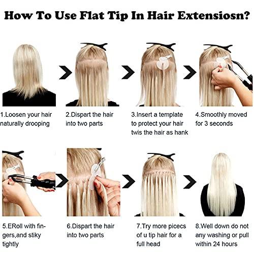 RJ HAIR Brazilian Sassy Loose Wave Flat Tip Hair Extension Human Hair Pre-Bonded Keratin Flat Tip Hair Extensions Natural Black /Brown Color (12inch 100strand, #1 Jet black)