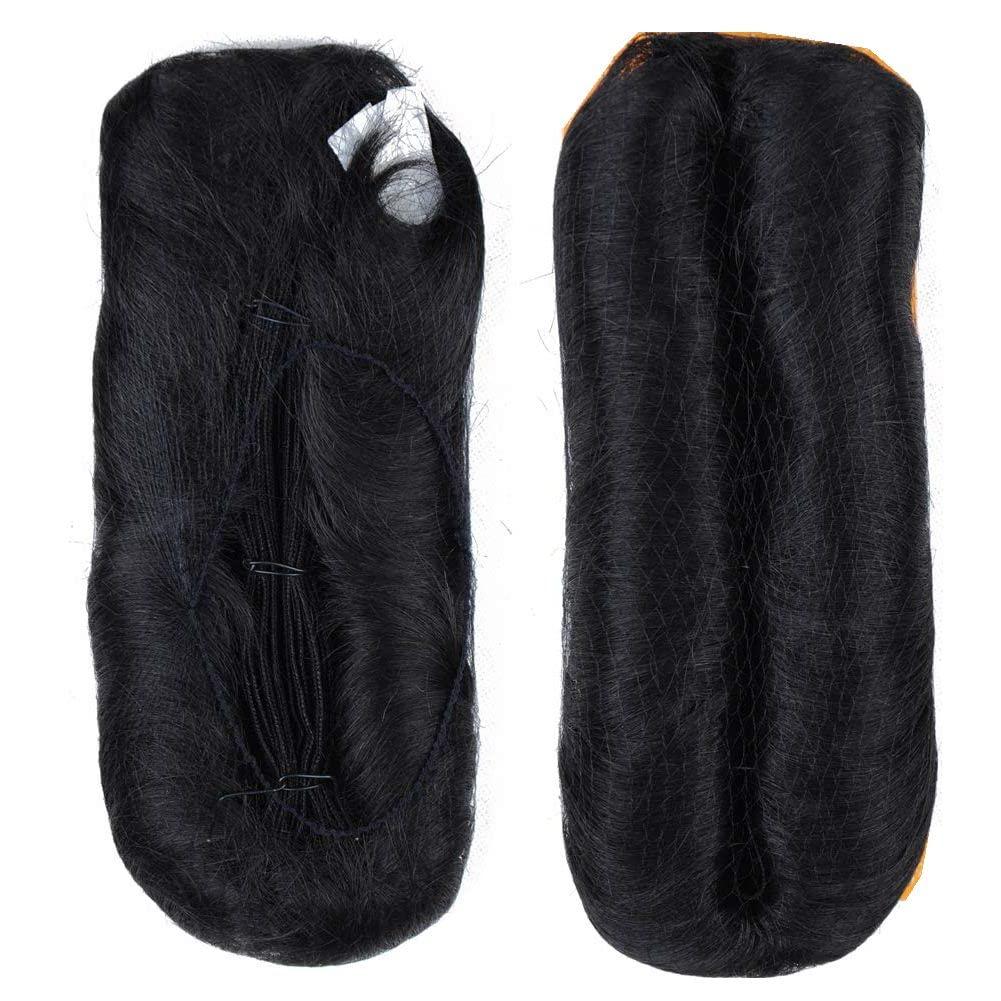 Knamoda 27 Piece Weave Human Hair Short Hair Extensions Multi-Layered Single Weft Natural Hair with Top Closure (1#)